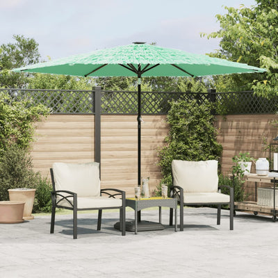 Parasol Vidaxl con poste de acero 288x288x225 cm verde