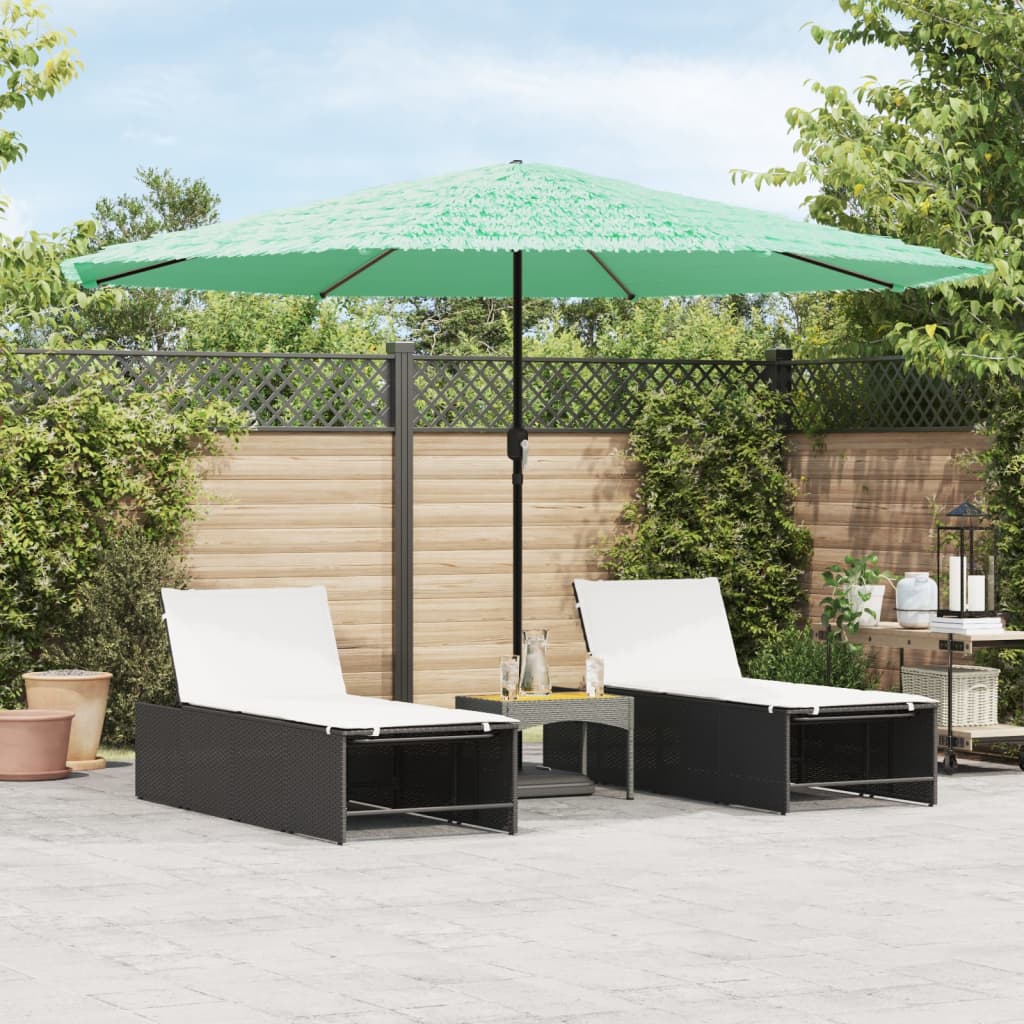 Vidaxl parasol met stalen paal 388x388x248 cm groen