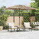 Vidaxl Parasol con LED e palo in acciaio 248x248x248 cm marrone