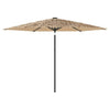 Vidaxl Parasol con LED e palo in acciaio 288x288x225 cm marrone