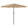 Parasol Vidaxl con LED y polo de acero 324x324x247 cm marrón