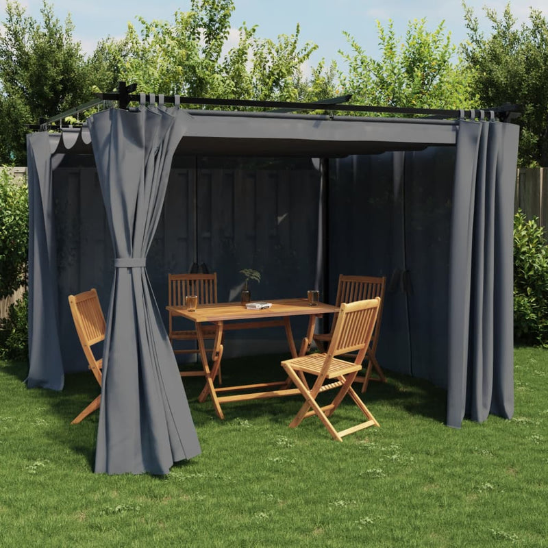 Vidaxl Arbor con tende 3x3 m in acciaio antracite