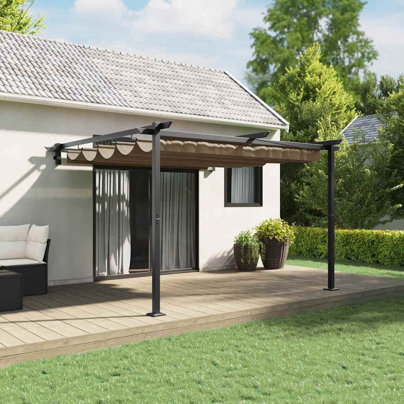 Gazebo Vidaxx tortora 300 x 300 x 200 cm poliestere