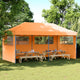 Pop-up pieghevole Vidaxl PartyTent con 3 pareti laterali arancione