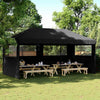 Pop-up pieghevole Vidaxl PartyTent con 3 pareti laterali nere
