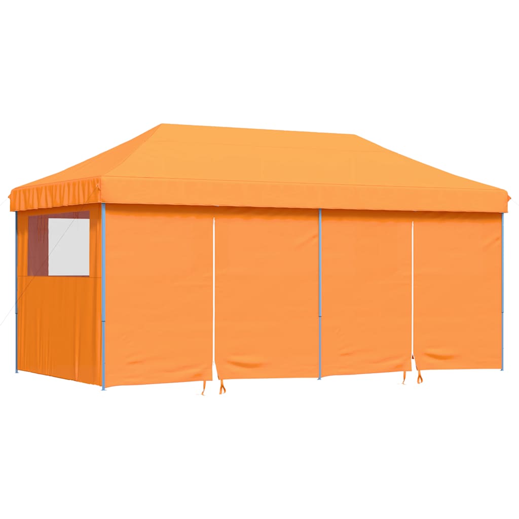Tenda da festa pop-up pieghevole Vidaxx con 4 pareti laterali arancione