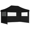 Vidaxl partytent inklapbaar pop-up met 3 zijwanden zwart