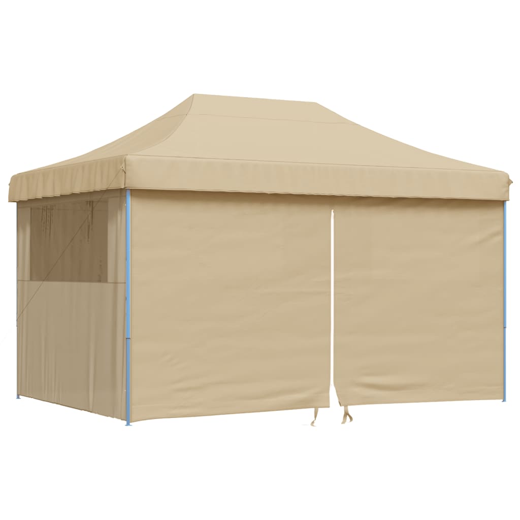Carpa para fiestas emergente plegable Vidaxx con 4 paredes laterales beige