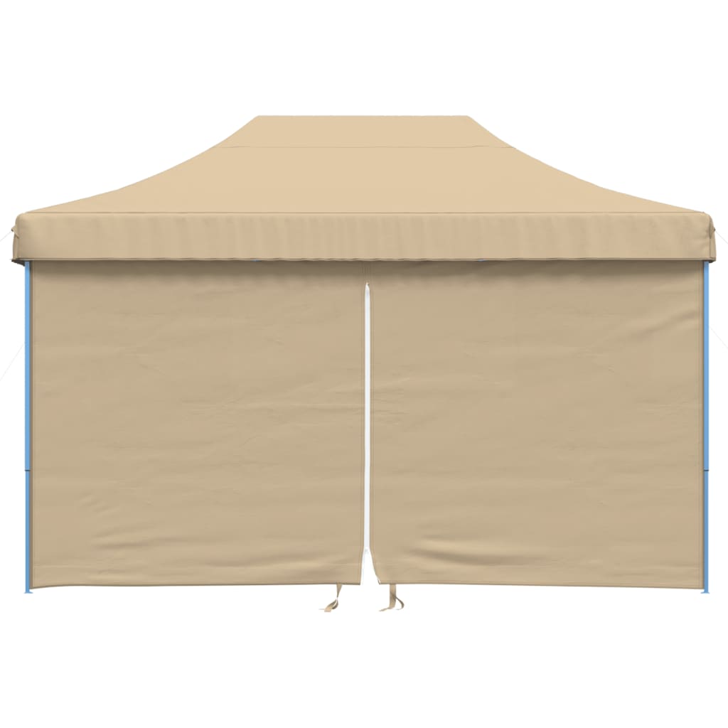 Carpa para fiestas emergente plegable Vidaxx con 4 paredes laterales beige
