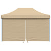 Vidaxl partytent inklapbaar pop-up met 4 zijwanden beige
