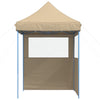 Vidaxl partytent inklapbaar pop-up met 2 zijwanden beige
