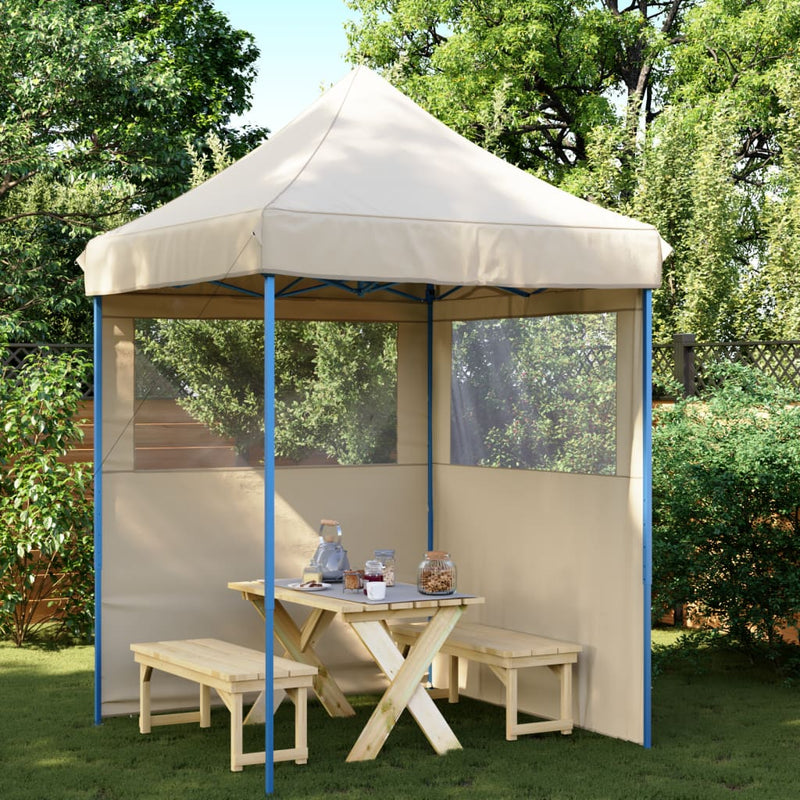 Pop-up pieghevole Vidaxl PartyTent con 2 pareti laterali beige