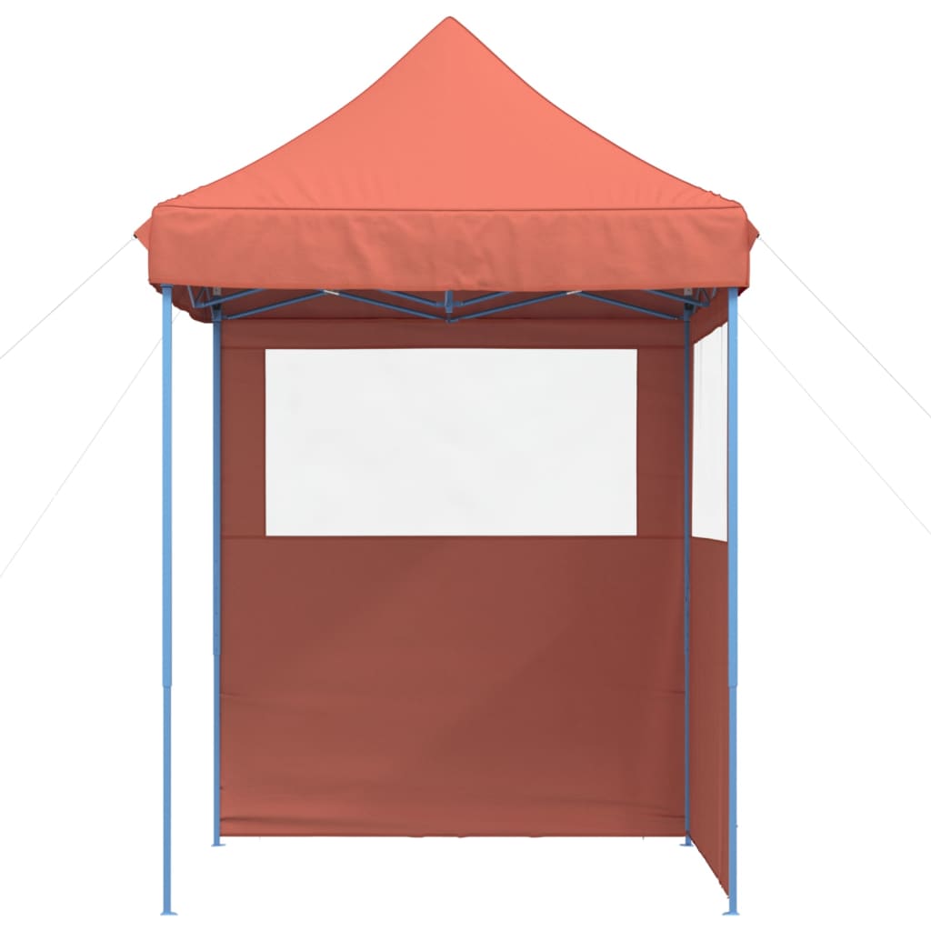 Vidaxl partytent inklapbaar pop-up met 2 zijwanden terracottakleurig