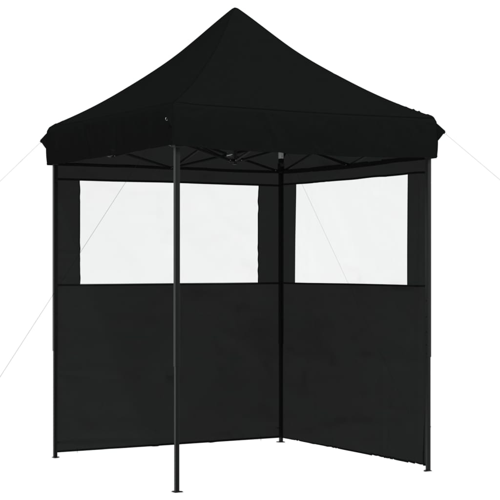 Tenda da festa pop-up pieghevole Vidaxx con 2 pareti laterali nera