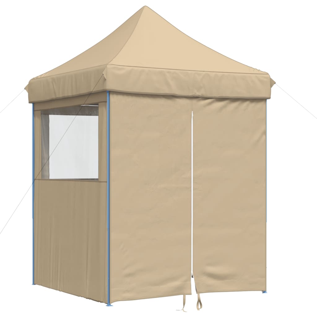 Vidaxl partytent inklapbaar pop-up met 4 zijwanden beige