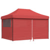 Vidaxl partytent inklapbaar pop-up met 4 zijwanden bordeauxrood