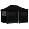 Tenda da festa pop-up pieghevole Vidaxx con 4 pareti laterali nera