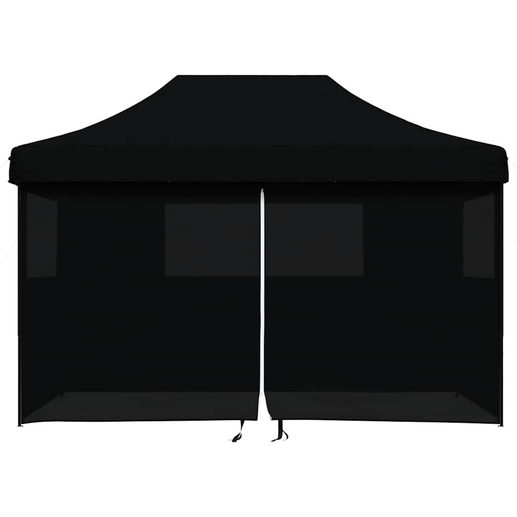 Tenda da festa pop-up pieghevole Vidaxx con 4 pareti laterali nera