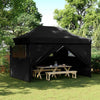 Tenda da festa pop-up pieghevole Vidaxx con 4 pareti laterali nera