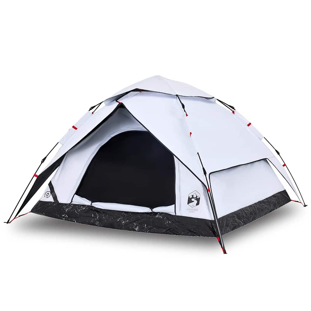 Tenda a cupola Vidaxl per 5 persone in tessuto oscurante a sgancio rapido bianco