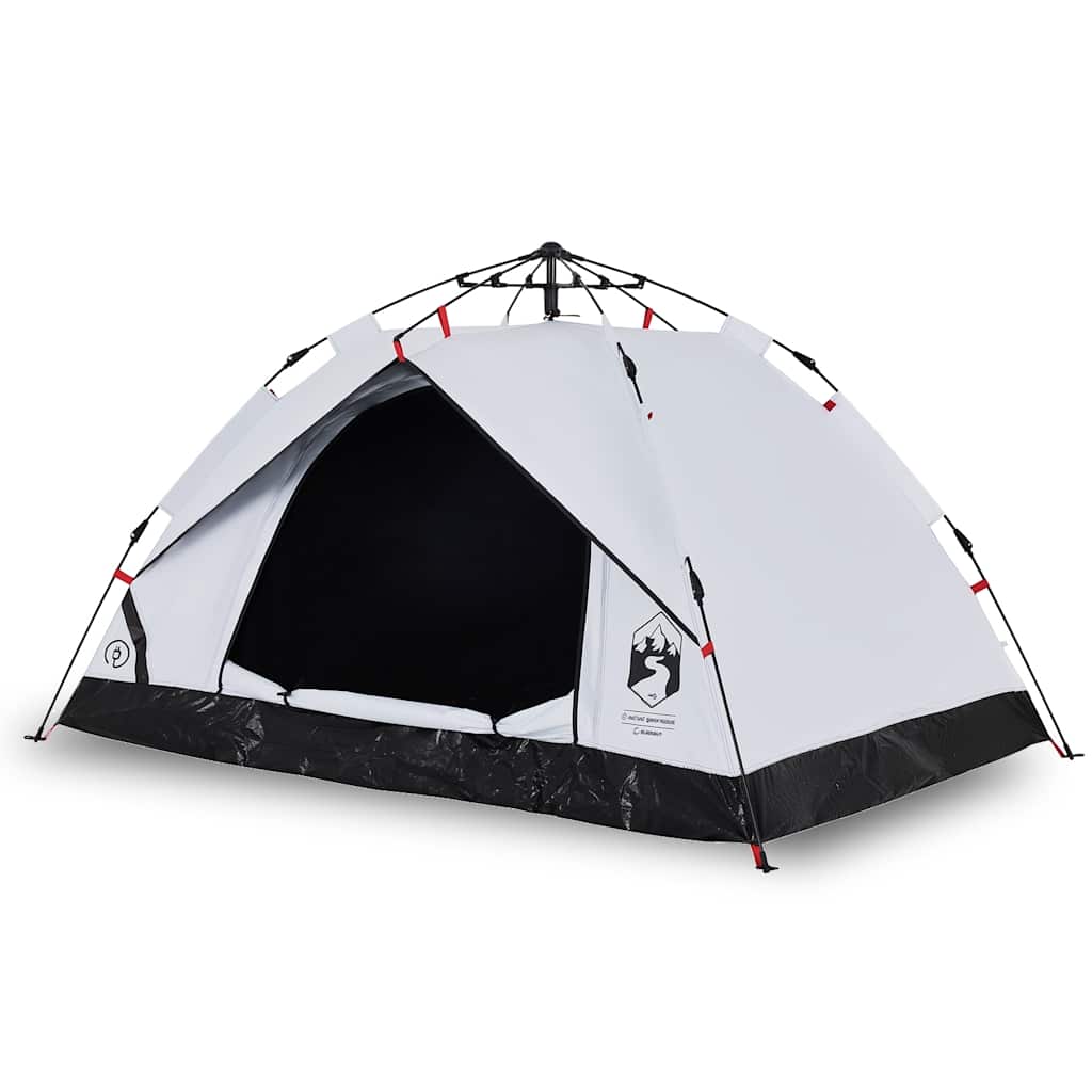 Tenda a cupola Vidaxl per 3 persone in tessuto oscurante a sgancio rapido bianco