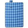 Vidaxl tappeto picnic pieghevole a scacchi 200x150 cm blu velluto