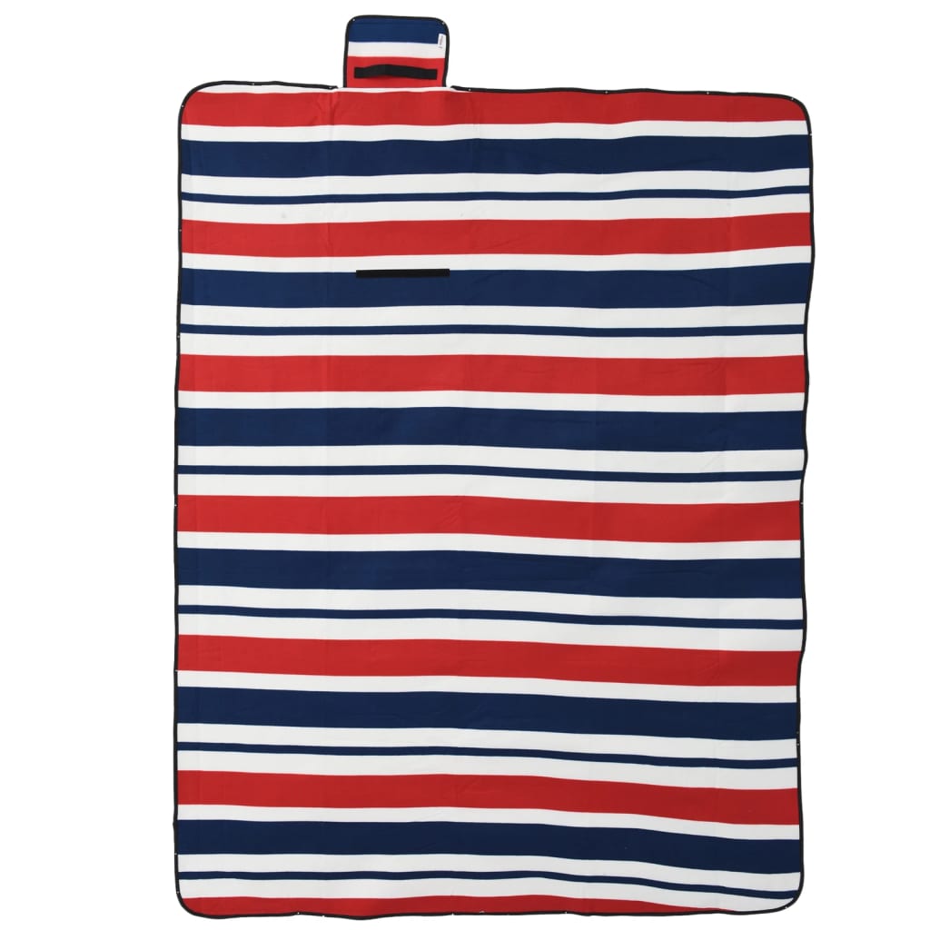Vidaxl tappeto picnic strisce pieghevoli 200x150 cm rosso blu rosso