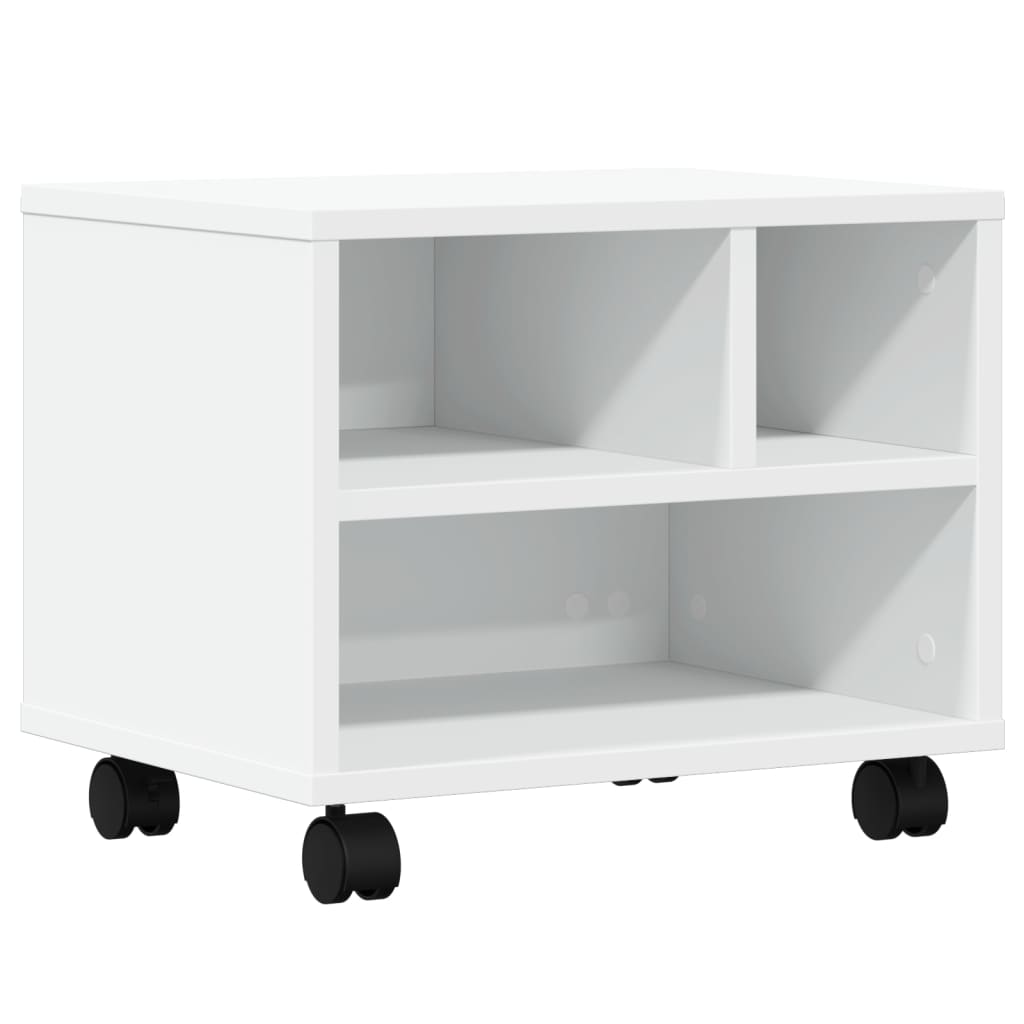 Mobile per stampante VidaXL con ruote 41x32x34,5 cm bianco