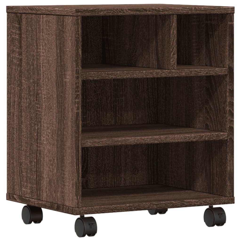 Scatola di stampante Vidaxl con ruote 41x32x48 cm Oak marrone colorato
