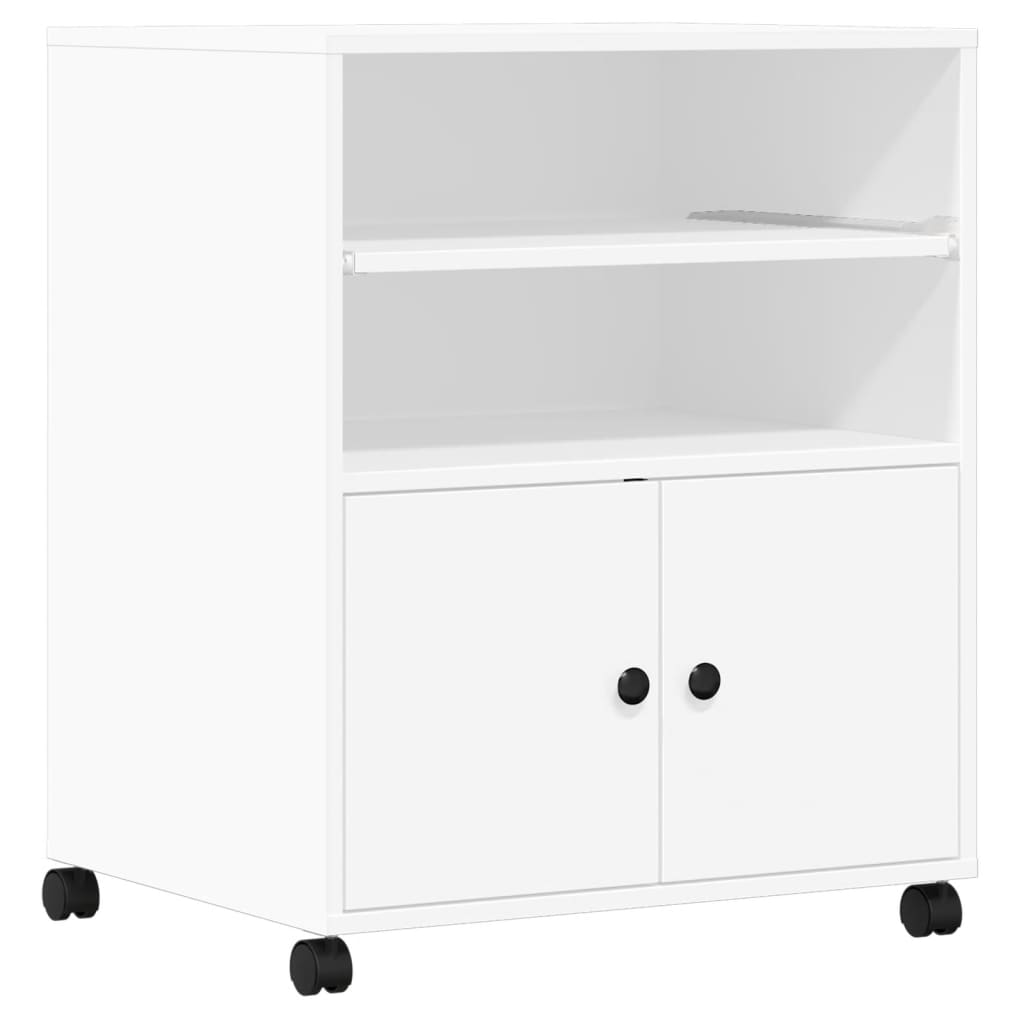 Caja de impresora Vidaxl con ruedas 60x48x74 cm blanco