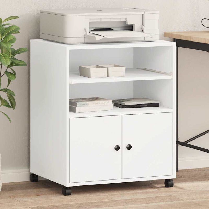 Caja de impresora Vidaxl con ruedas 60x48x74 cm blanco