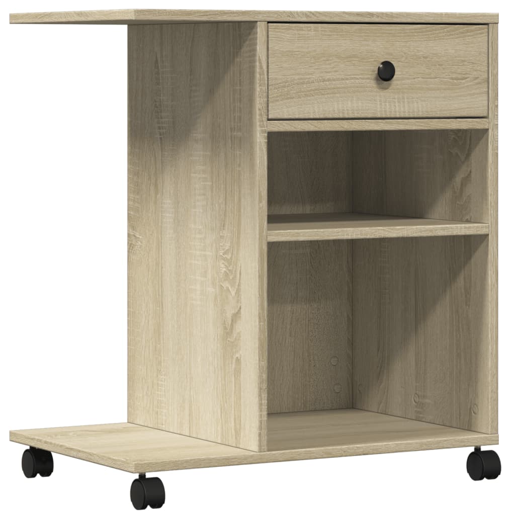 Scatola di stampante Vidaxl con ruote 60x40x68.5 cm Sonoma Oak -colorato