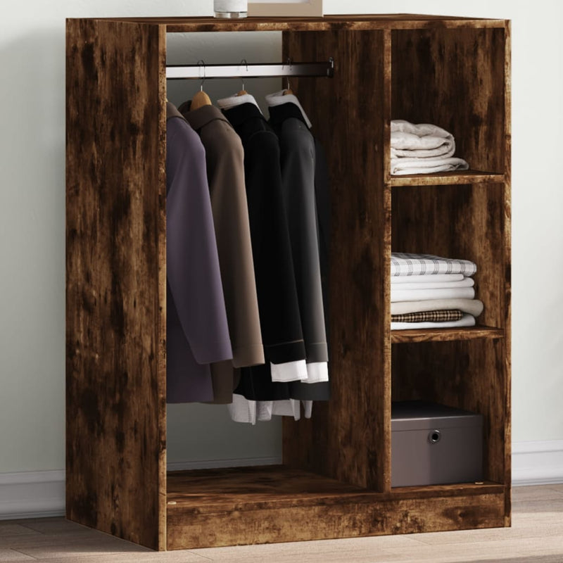 VidaXL Kledingkast 77x48x102 cm bewerkt hout gerookt eikenkleurig