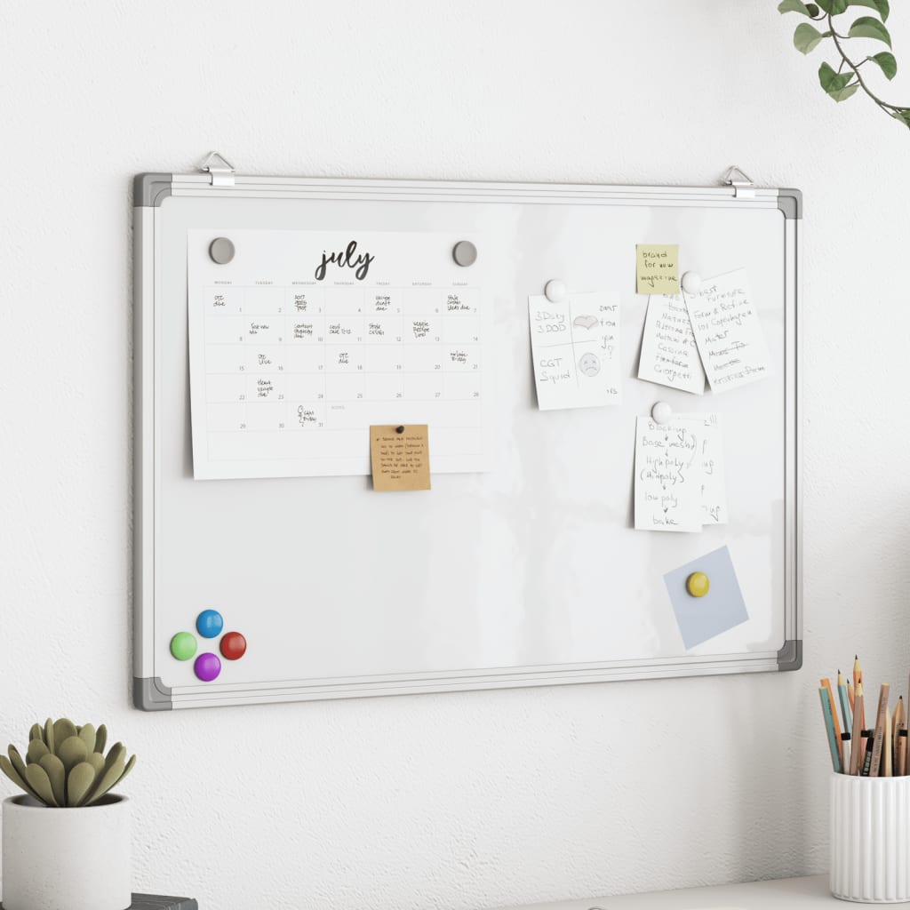 Vidaxl whiteboard magnetisch 60x40x1,7 cm aluminium