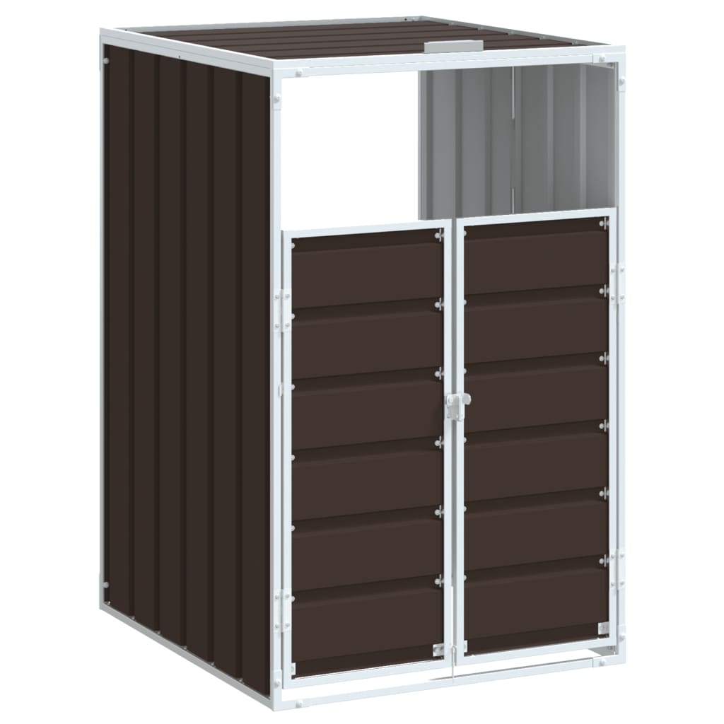 Vidaxl containerberging voor 1 container 72x81x115 cm staal bruin