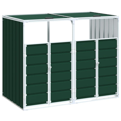 Archiviazione del contenitore Vidaxl per 2 contenitori 144x81x113 cm in acciaio verde