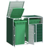 Almacenamiento de contenedores de Vidaxl para 2 contenedores 144x81x113 cm de acero verde
