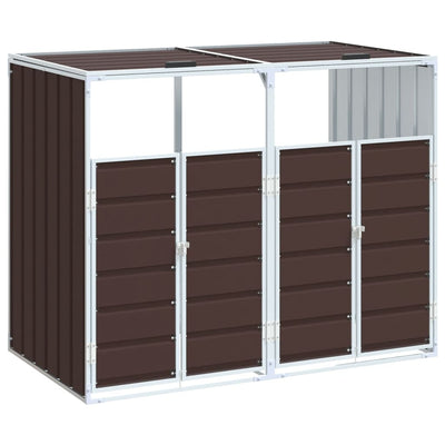 Archiviazione del contenitore Vidaxl per 2 contenitori 144x81x113 cm marrone in acciaio