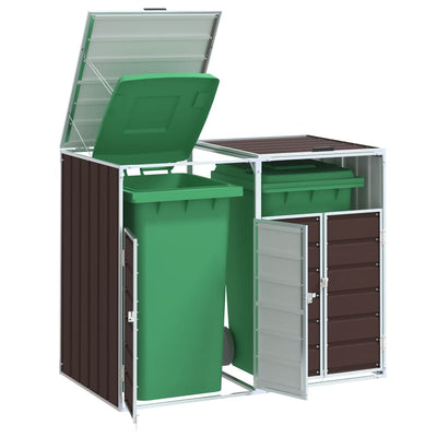 Archiviazione del contenitore Vidaxl per 2 contenitori 144x81x113 cm marrone in acciaio