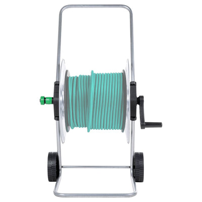 Carrello per tubo da giardino Vidaxxl per tubo in acciaio da 80 m 1 2 o 50 m 3 4