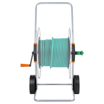 Carrello per tubo da giardino Vidaxxl per tubo in acciaio da 110 m 1 2 o 80 m 3 4