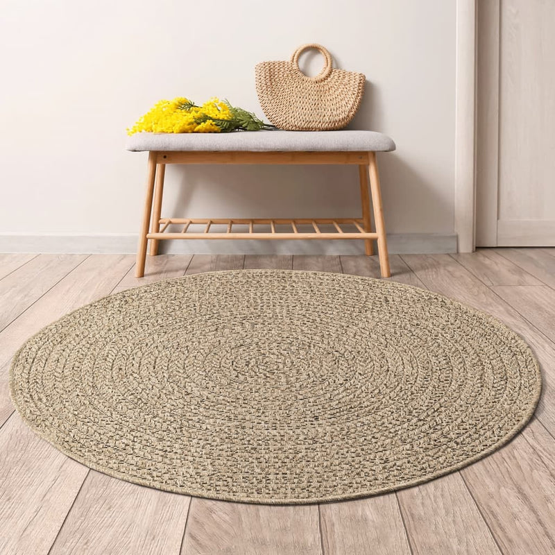 Vidaxl Rug Zizur all'interno e all'esterno Ø 200 cm look da iuta