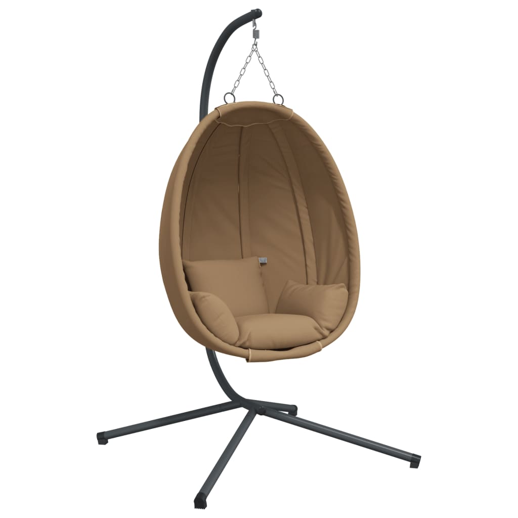 Sedia a sospensione Vidaxl con tessuto standard e taupe in acciaio