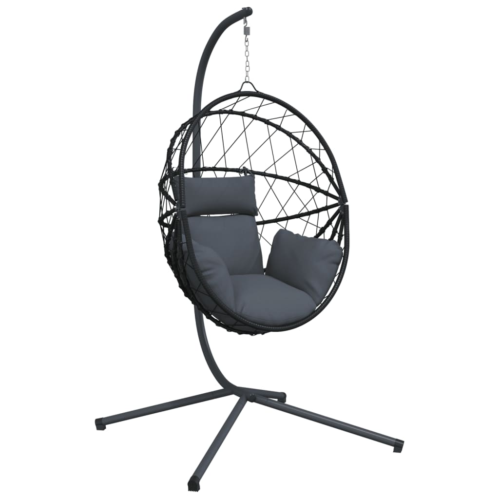 Sedia a sospensione Vidaxl con rattan standard e antracite in acciaio