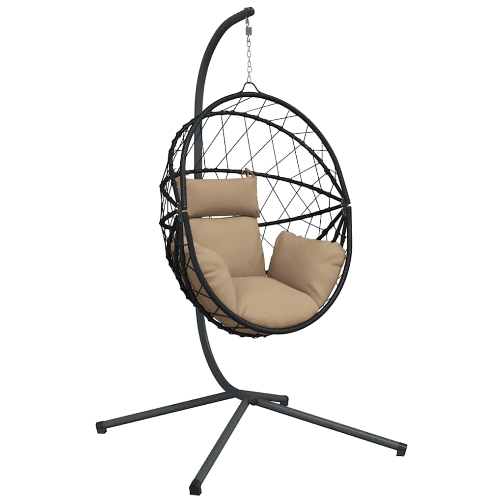 Sedia sospesa Vidaxx con rattan standard e acciaio tortora
