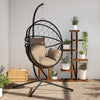 Sedia sospesa Vidaxx con rattan standard e acciaio tortora