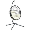 Silla colgante de Vidaxl con ratán estándar y beige de acero