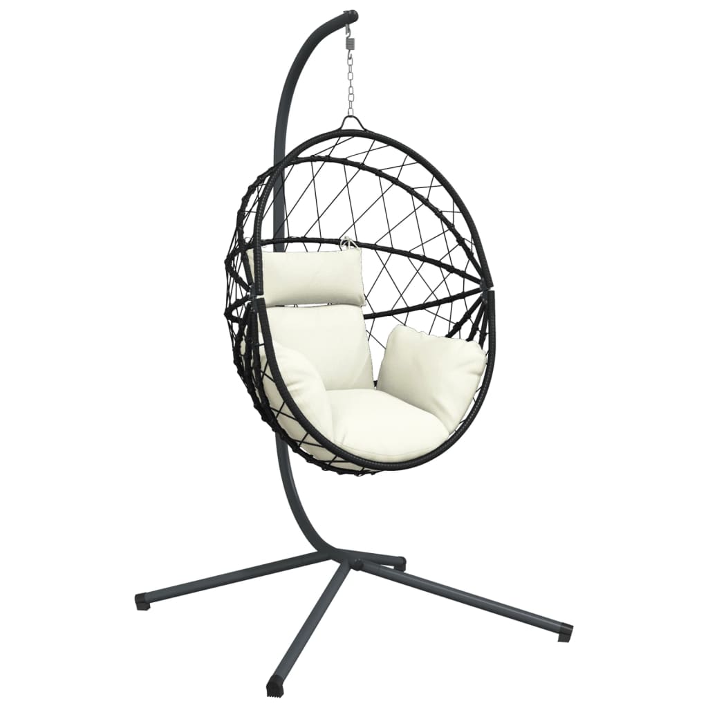 Vidaxl Hanging Sedia con rattan standard e beige in acciaio
