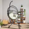 Vidaxl Hanging Sedia con rattan standard e beige in acciaio