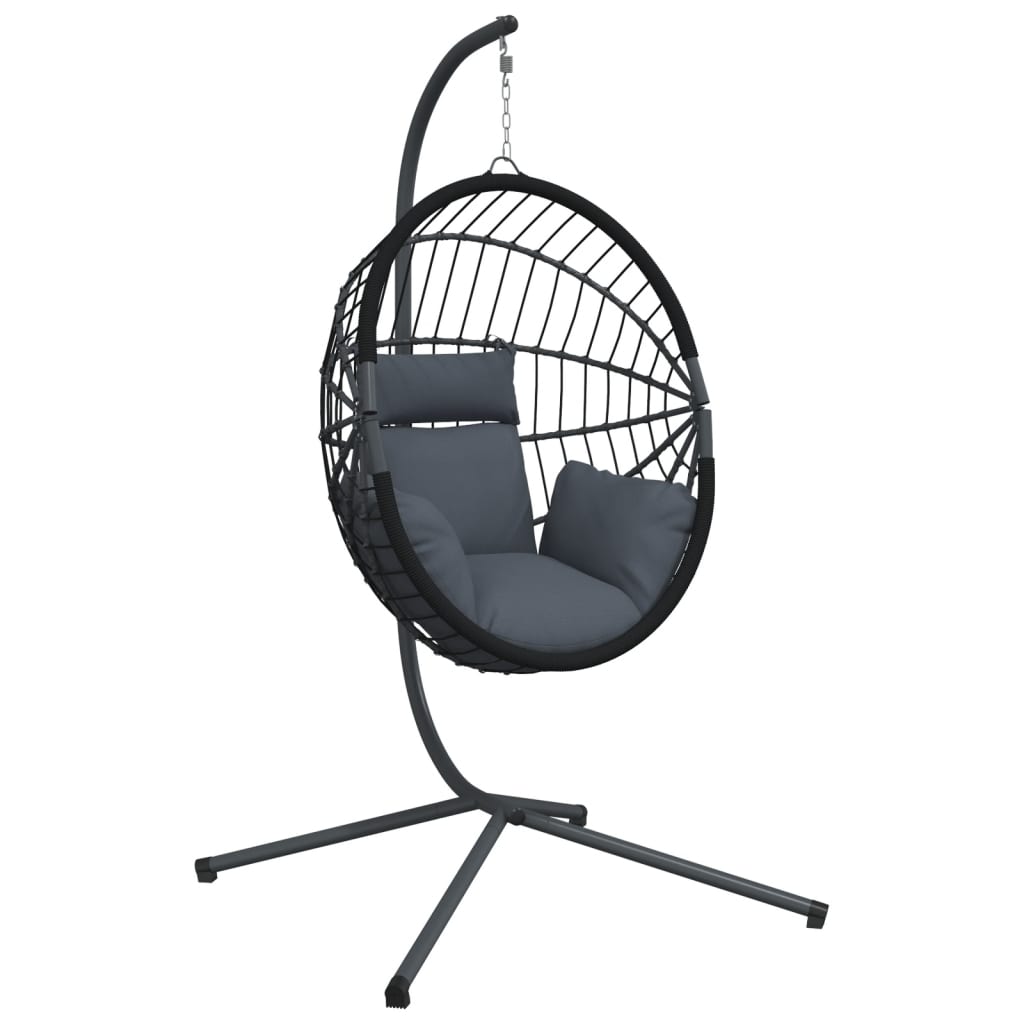 Sedia a sospensione Vidaxl con rattan standard e antracite in acciaio
